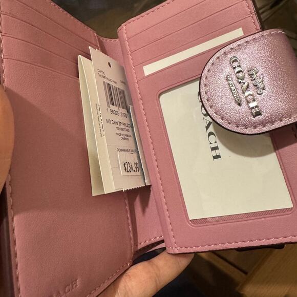 💕Coach Medium Corner Zip Wallet metallic pink - Picture 8 of 11